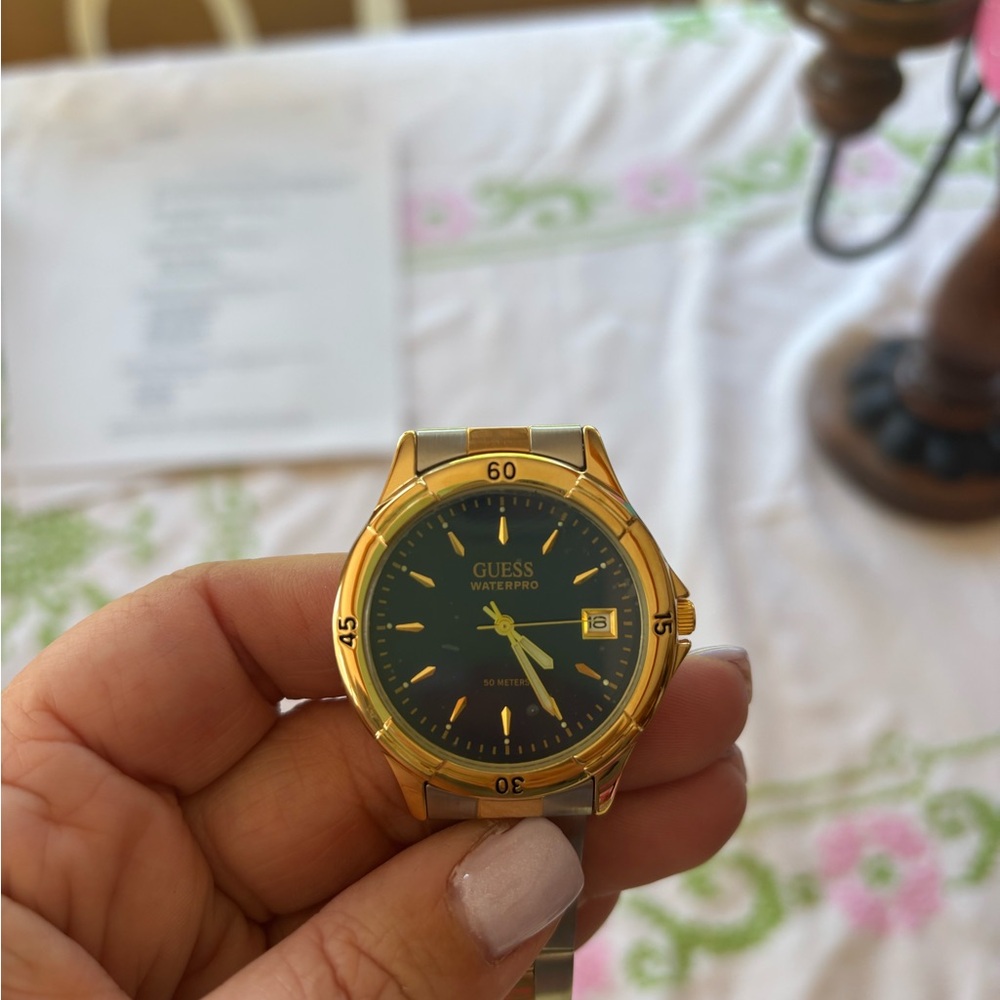 Guess Gold and Black Men's Watch